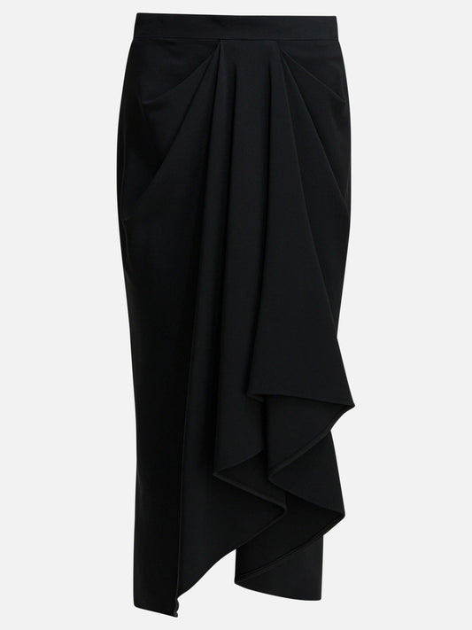 Givenchy Draped crepe cady midi skirt Black

