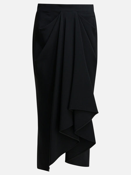 Givenchy Draped crepe cady midi skirt BW411M164K Black - Women