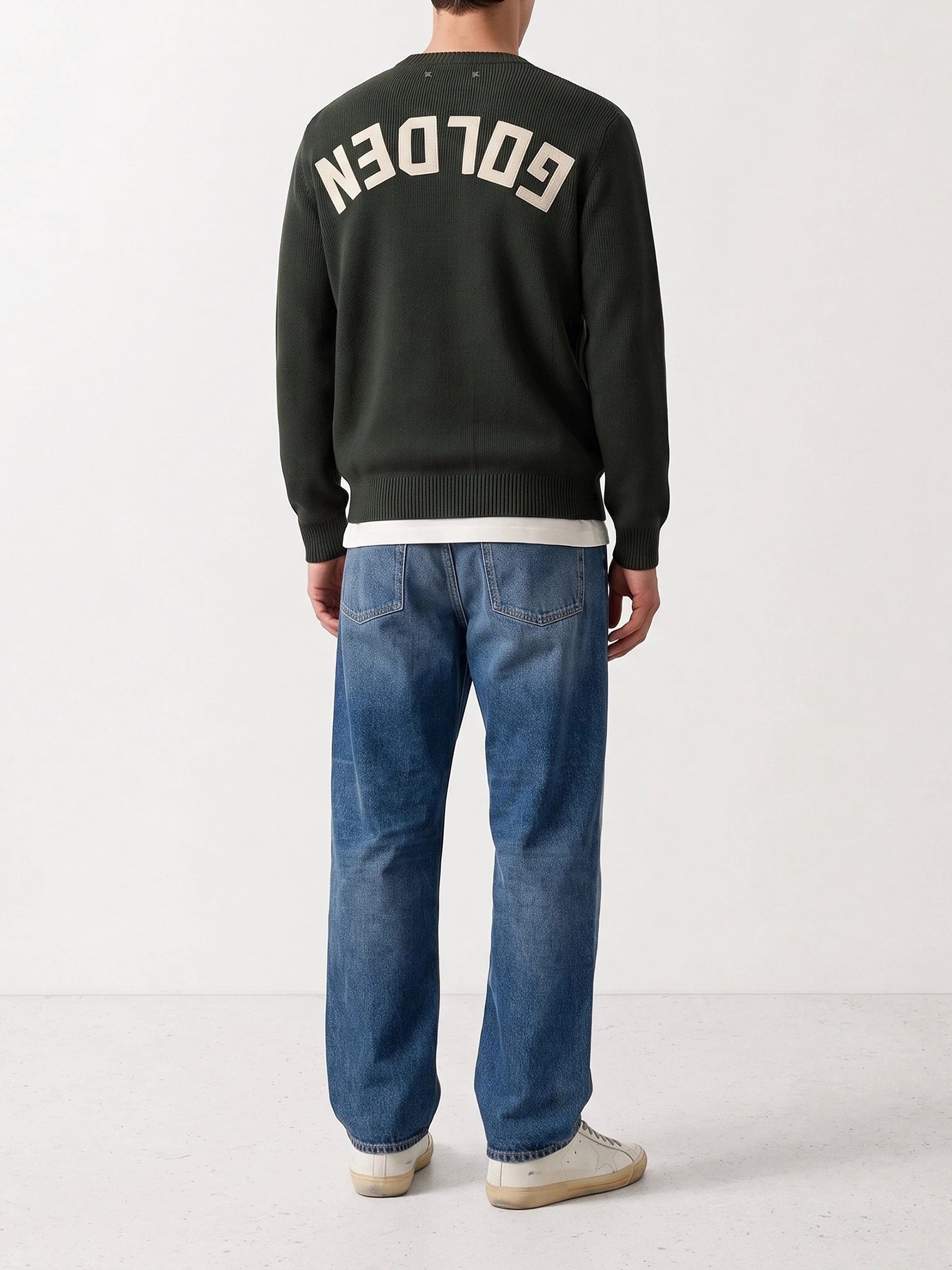 Crewneck sweaters Solid colour  Green - Golden Goose Men | PDP | VIETTI Online Store | thumbnail_3