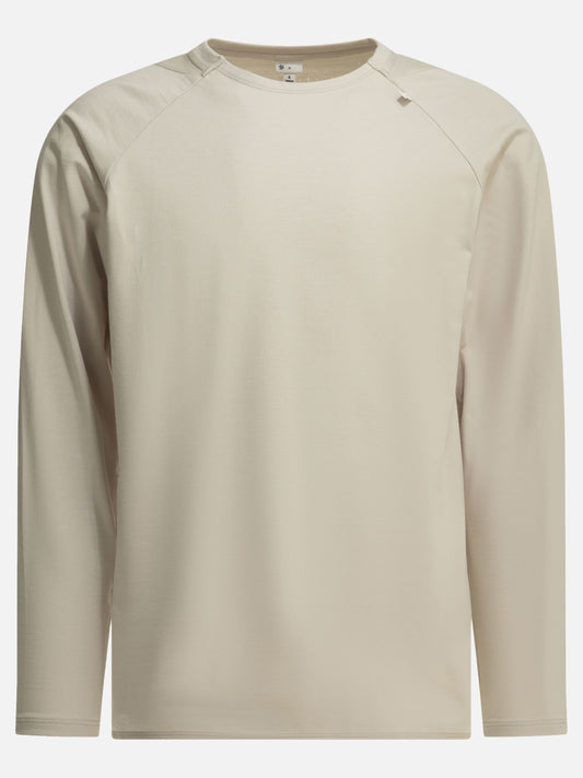 Goldwin "Paneled Mesh L/S" Crew-neck T-shirt Beige

