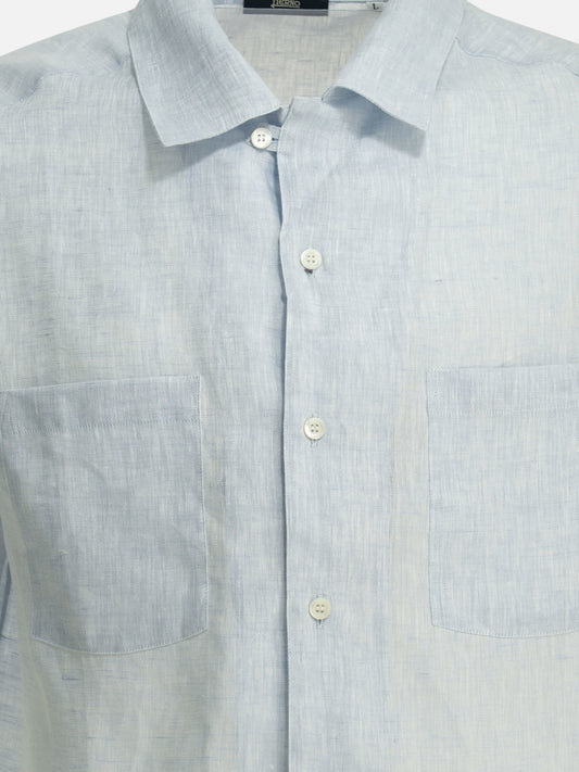 Herno Casual linen shirt Light blue

