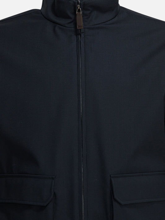 Herno Virgin wool bomber jacket Blue

