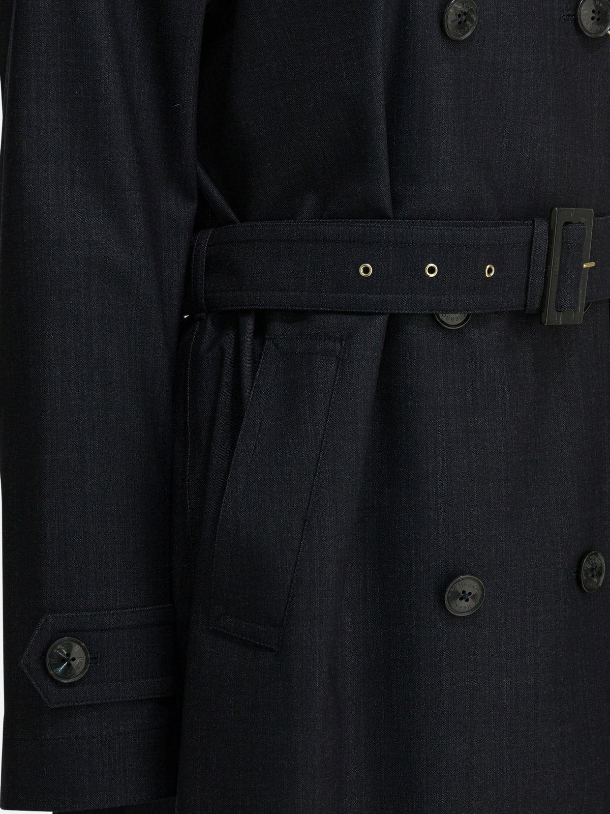 Herno Trench coat with belt Blue