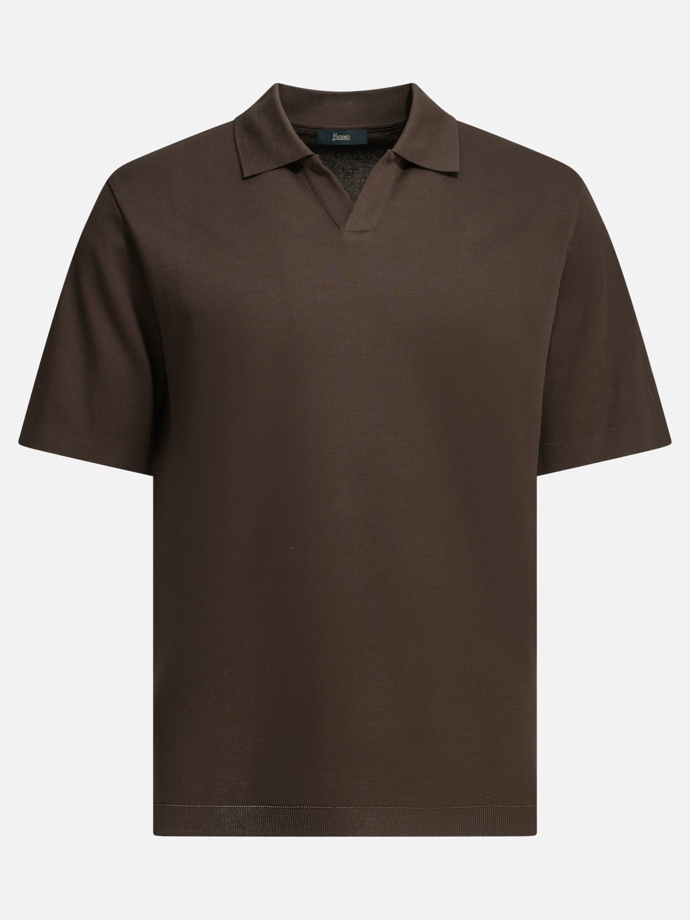 Polo shirts without buttons Solid colour  Brown - Herno Men | PDP | VIETTI Online Store | Zoom-Modal
