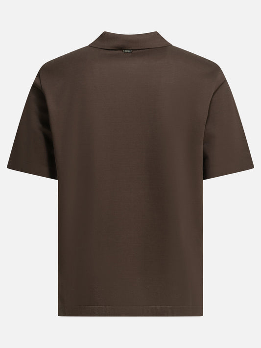 Polo shirts without buttons Solid colour  Brown - Herno Men | PDP | VIETTI Online Store | 2
