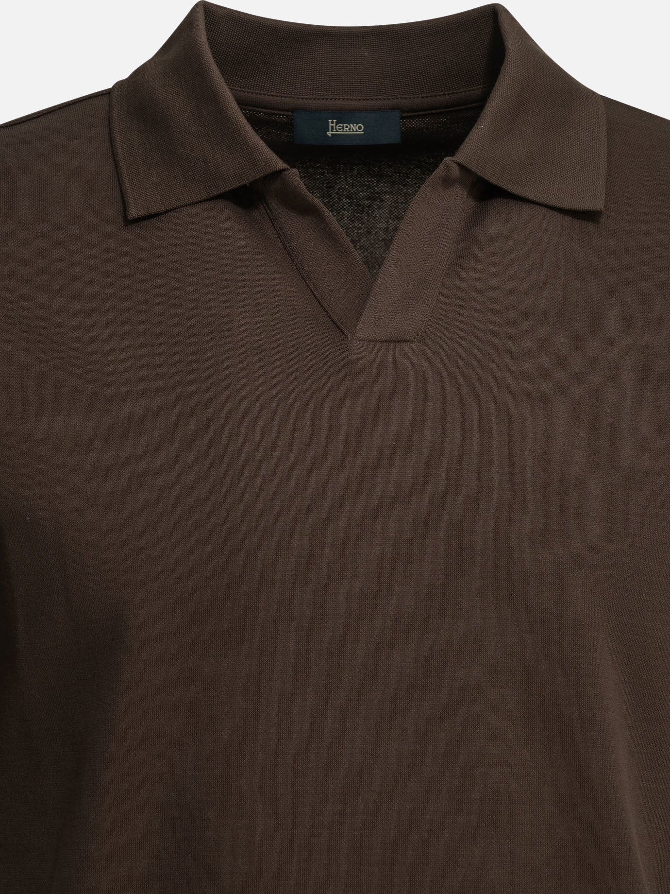 Polo shirts without buttons Solid colour  Brown - Herno Men | PDP | VIETTI Online Store | thumbnail_3