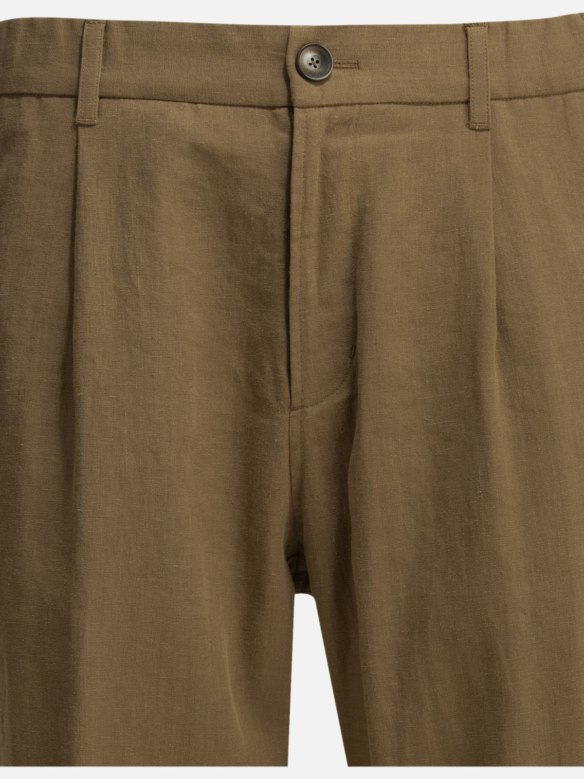Herno Casual linen pants Brown