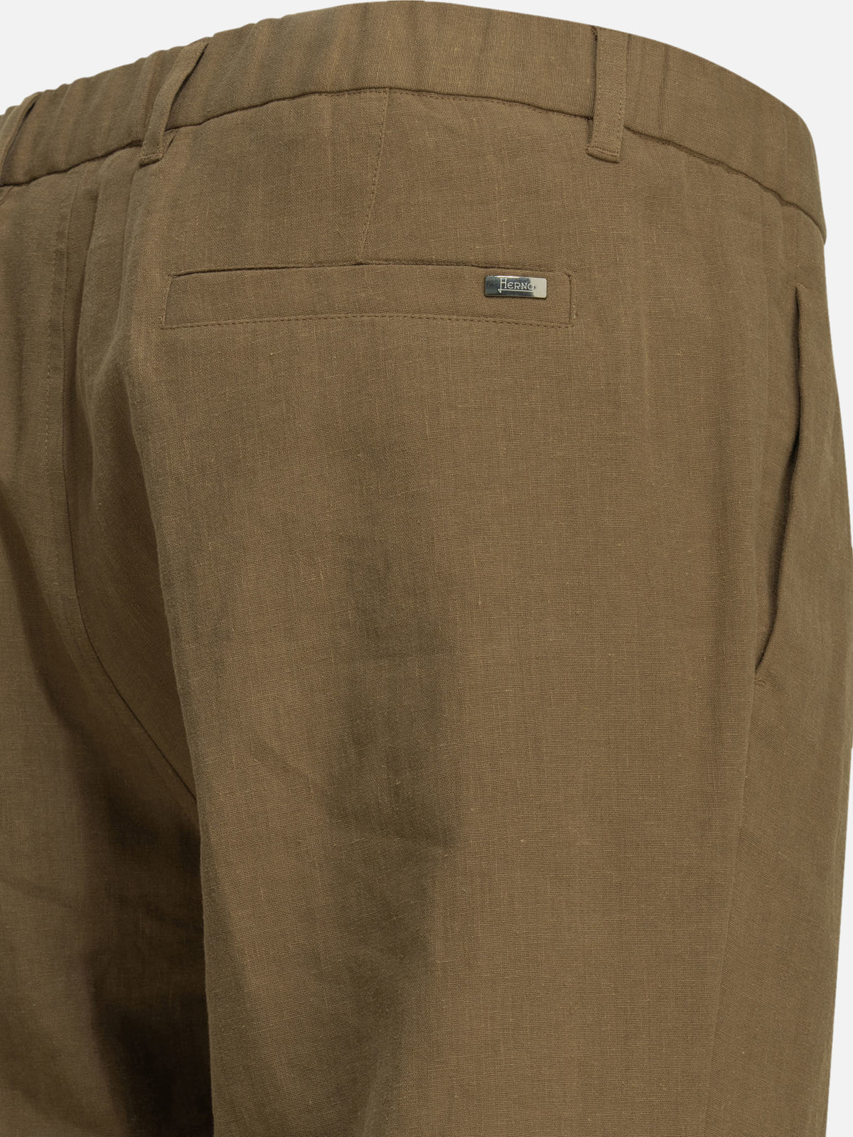 Herno Casual linen pants Brown