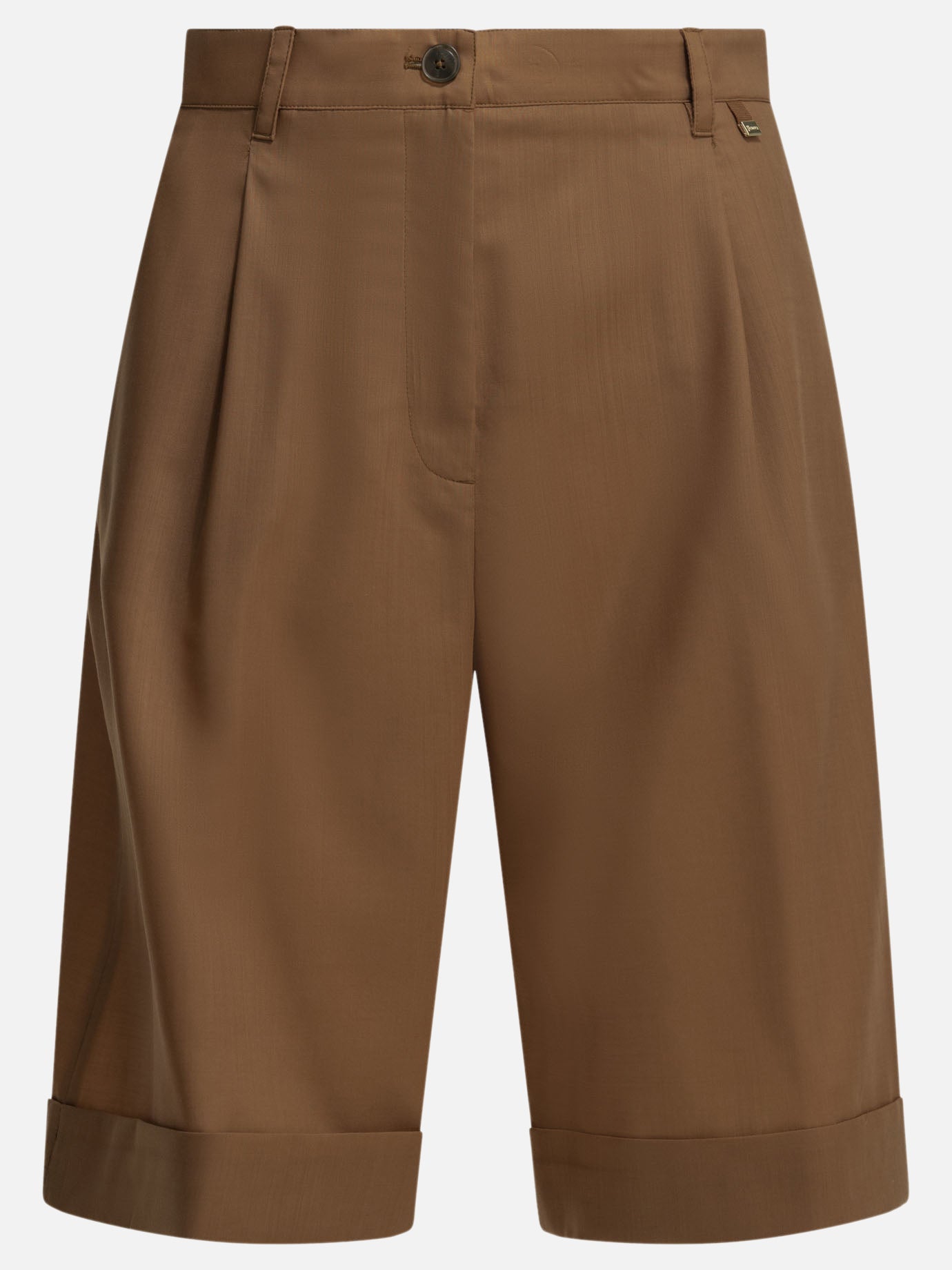 Formal shorts Solid colour  Brown - Herno Women | PDP | VIETTI Online Store | thumbnail