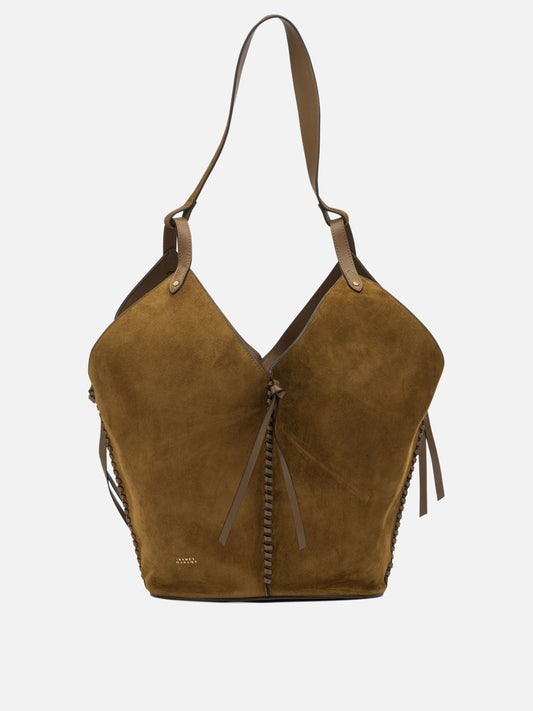 Large bags 100% calf velvet leather  Brown - Isabel Marant Women | PDP | VIETTI Online Store 
