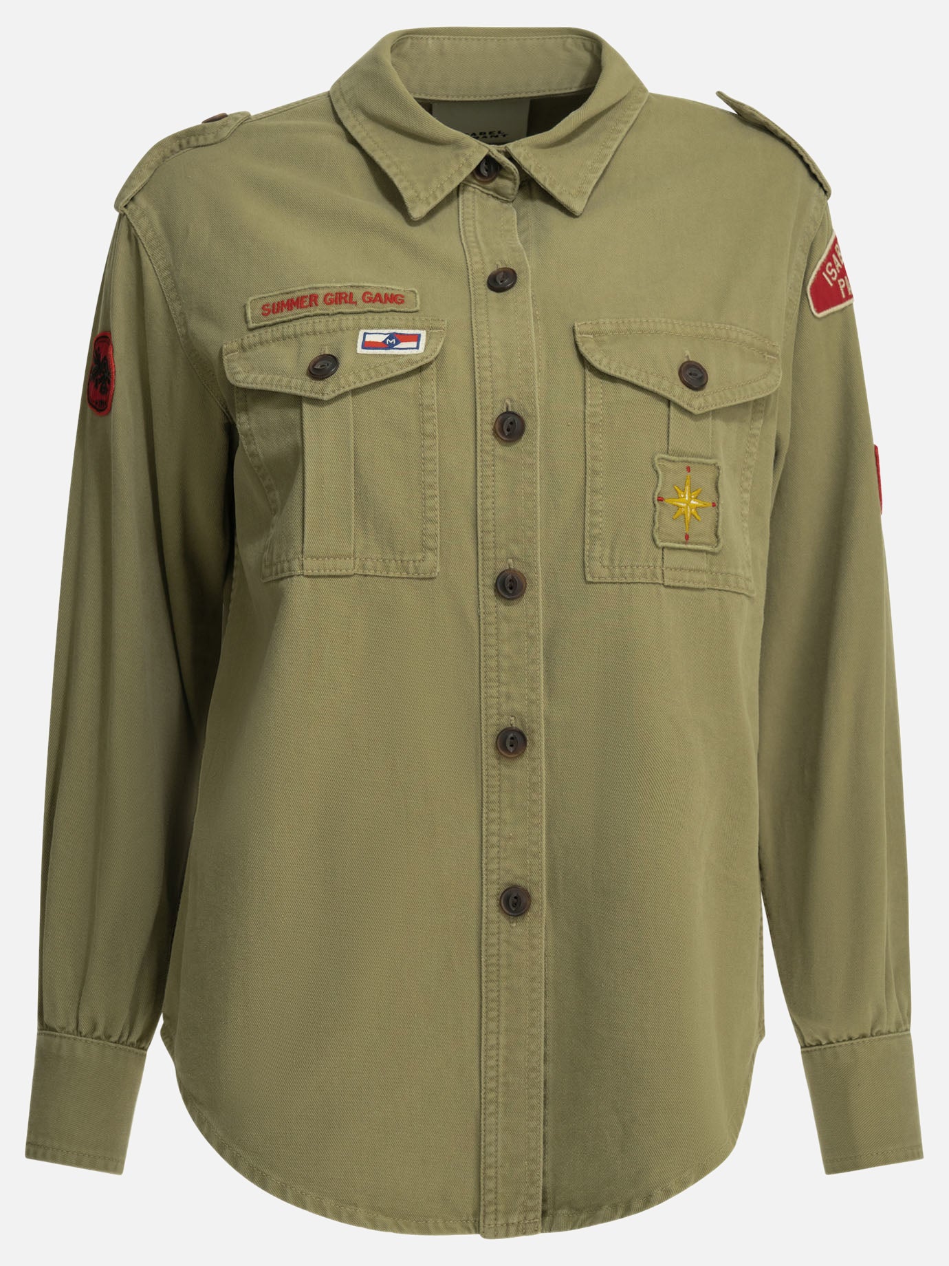 Overshirt jackets Logo  Green - Isabel Marant Women | PDP | VIETTI Online Store | thumbnail