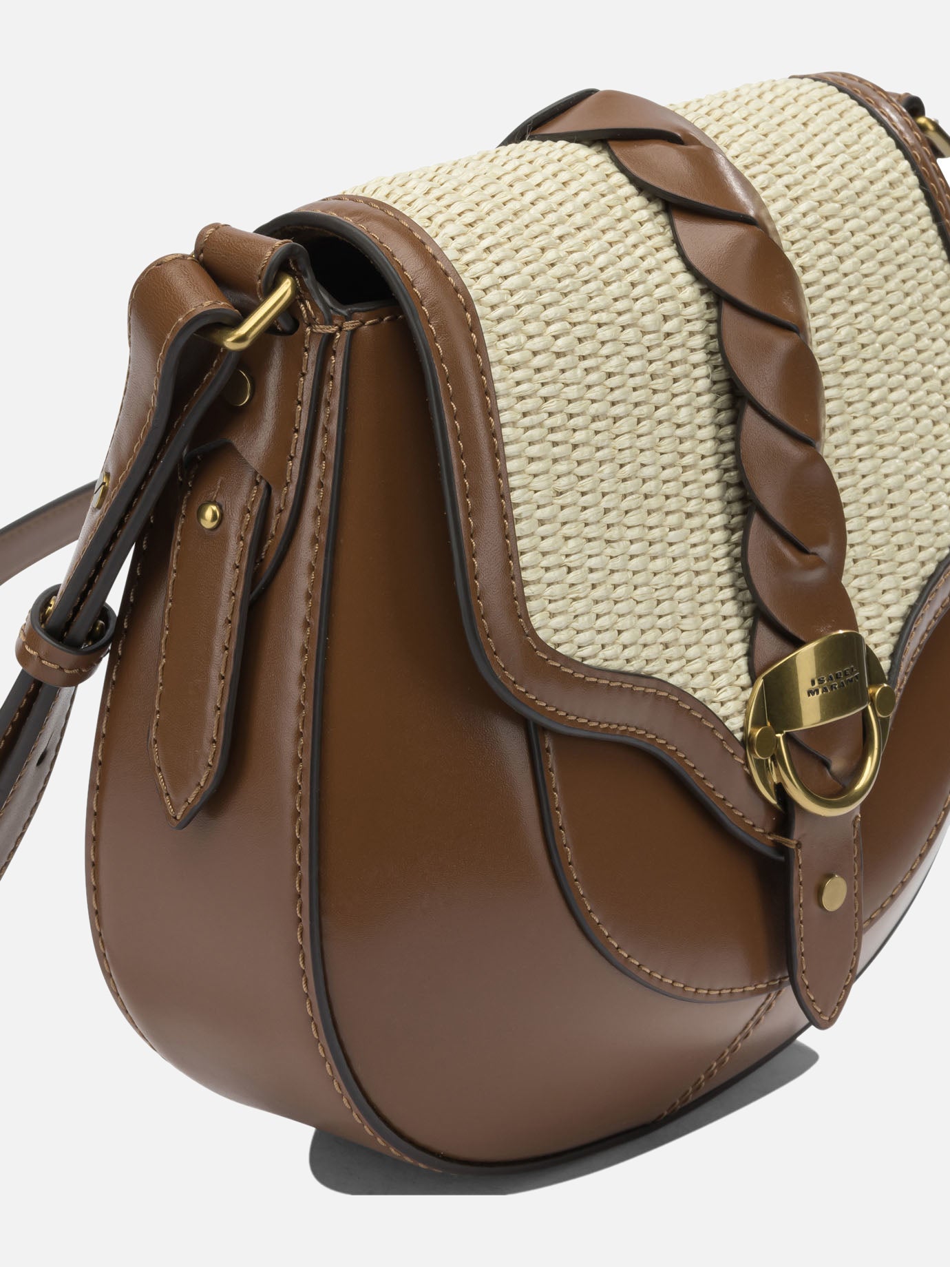 Borse piccole 100% calf leather - Secondary fabric: 100% raffia - Other fabric: 100% cotton  Marrone - Isabel Marant Donna | PDP | VIETTI Online Store | Zoom-Modal_4
