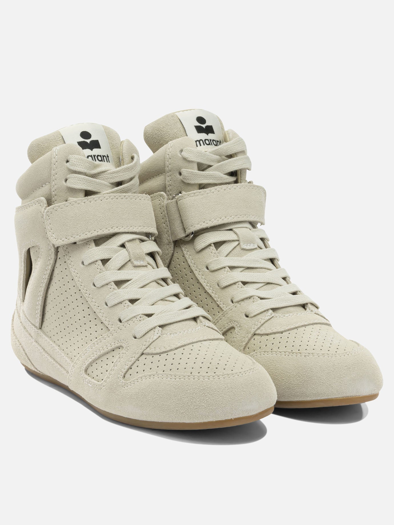 High top sneakers 100% suede leather - 100% rubber  Beige - Isabel Marant Women | PDP | VIETTI Online Store | thumbnail_2
