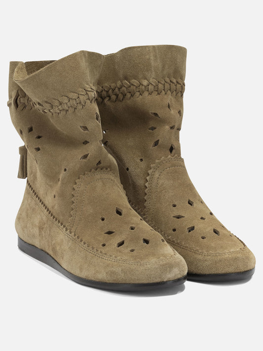 Stivaletti pull-on 100% cow leather - 100% cow leather  Beige - Isabel Marant Donna | PDP | VIETTI Online Store | 2
