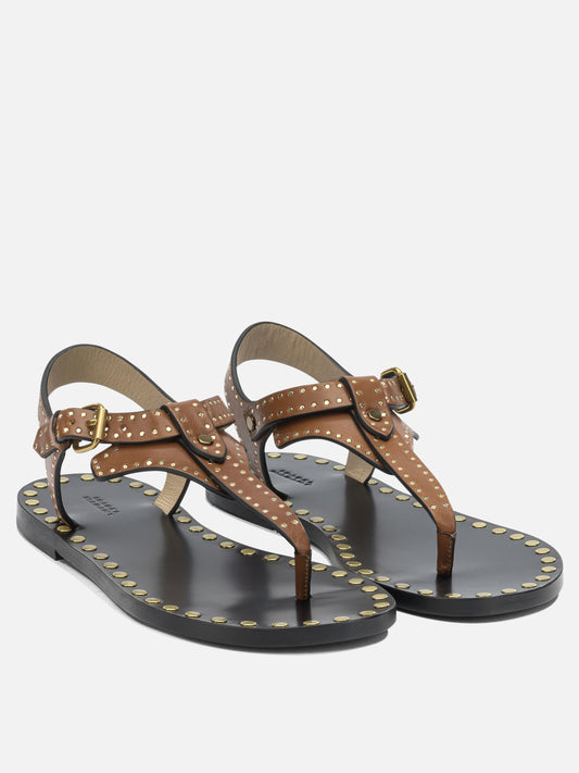 Sandali bassi 100% cow leather - 100% cow leather  Marrone - Isabel Marant Donna | PLP | VIETTI Online Store | 2
