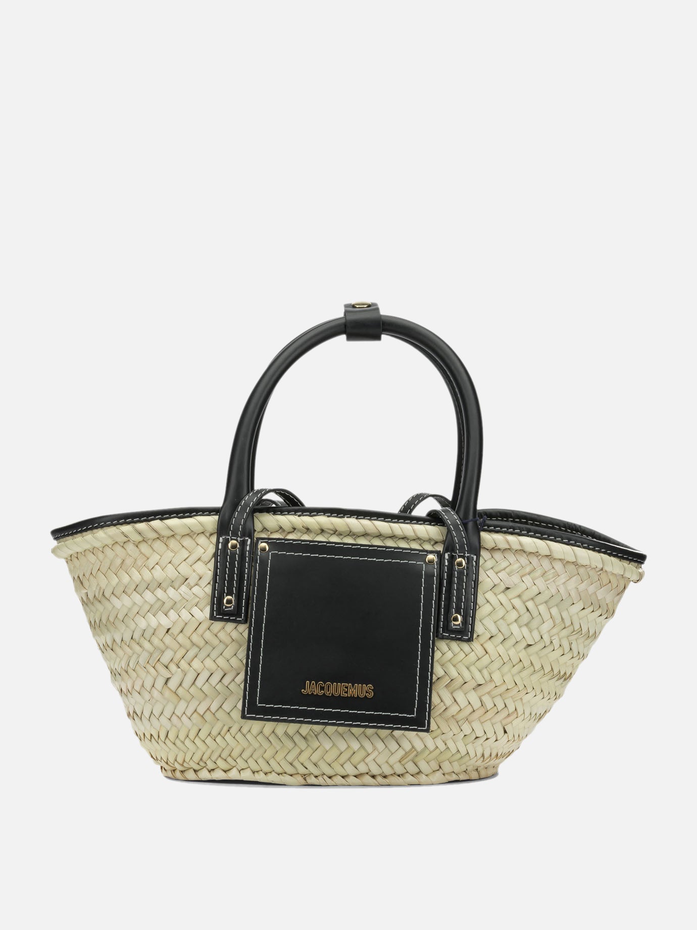 Medium bags 100% straw - Secondary fabric: 100% cow leather  Black - Jacquemus Women | PDP | VIETTI Online Store | thumbnail
