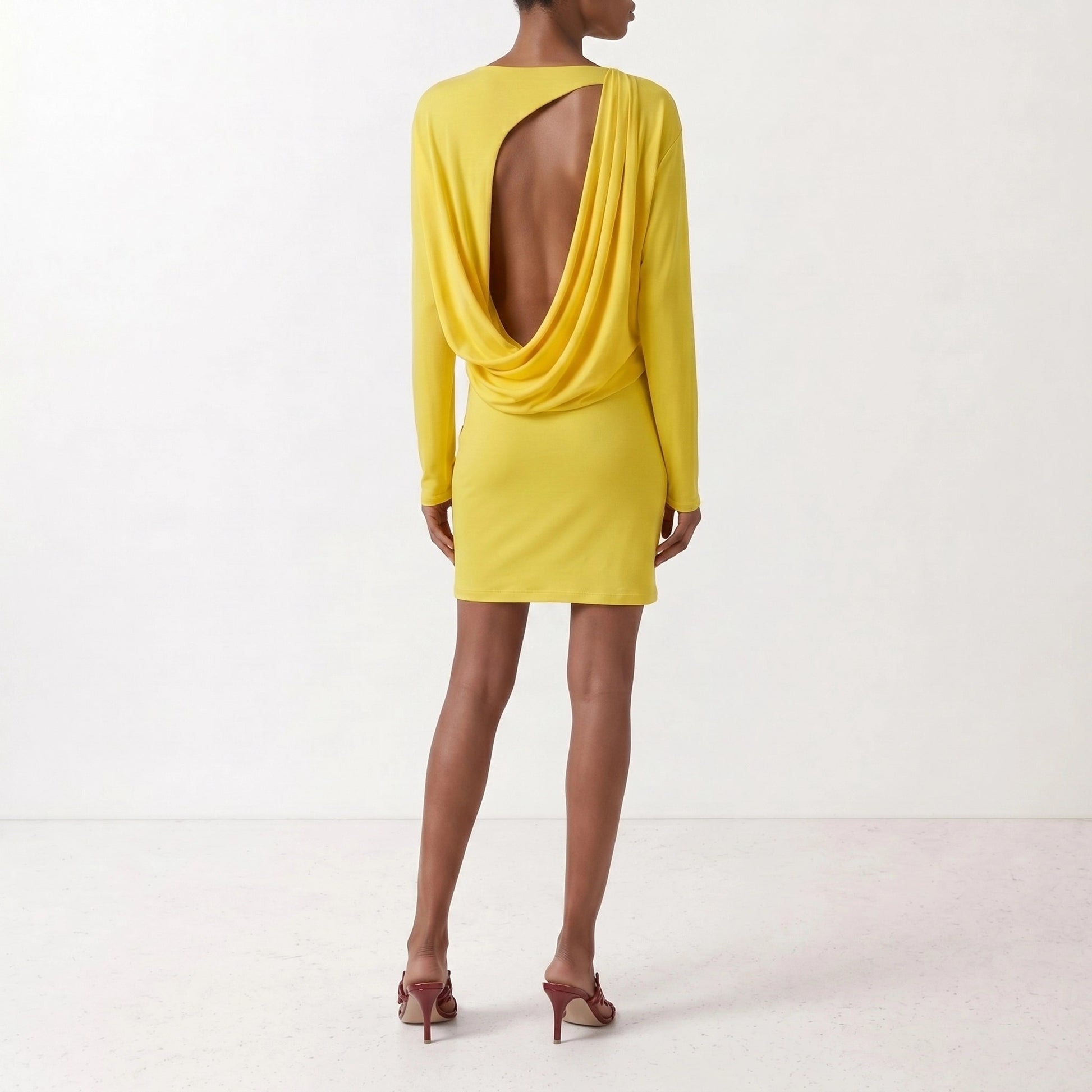 Mini dresses Solid colour  Yellow - Jacquemus Women | PDP | VIETTI Online Store | thumbnail_3