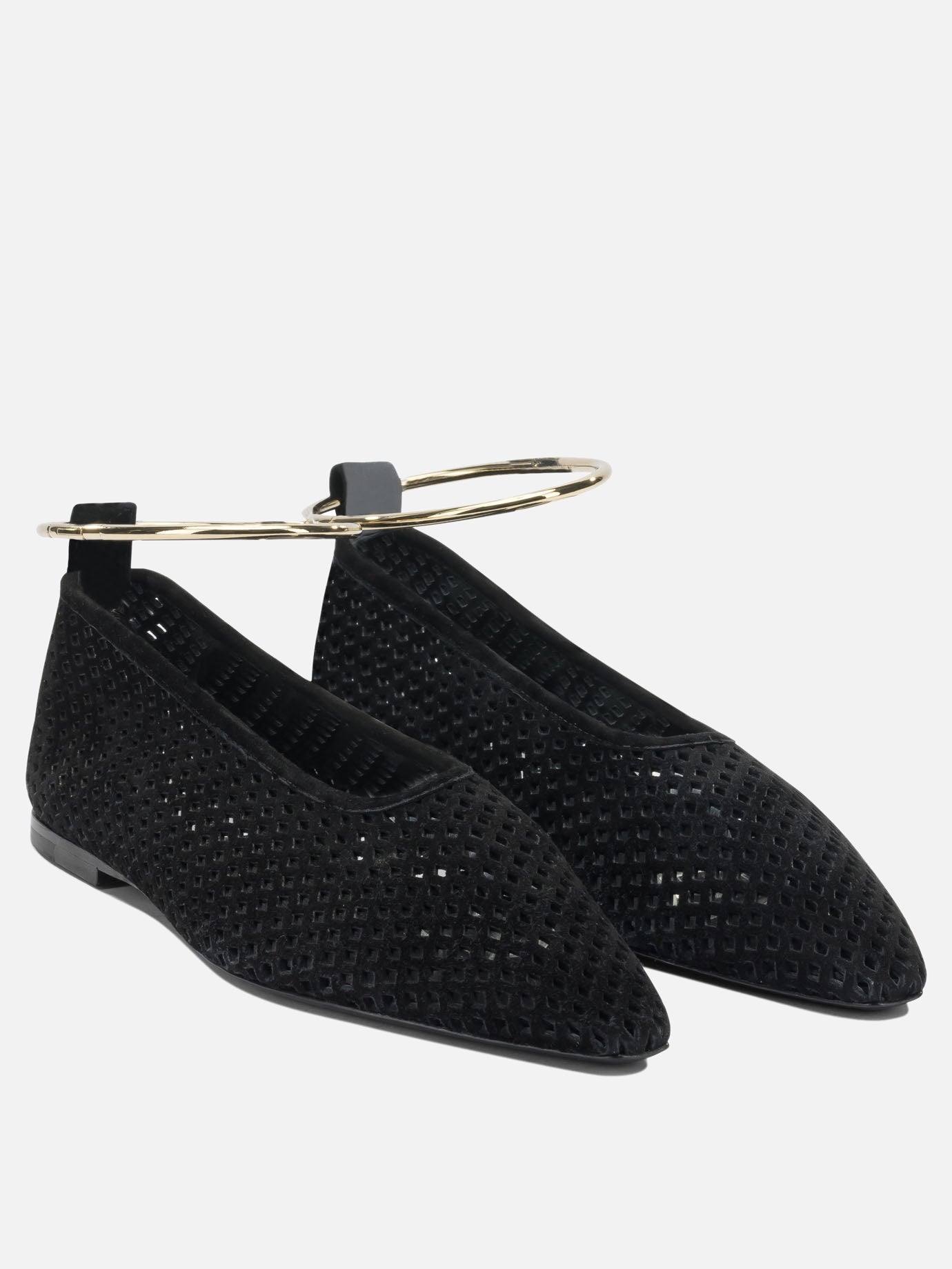 Jil Sander Suede perforated ballet flats J15WZ0038 Black - Women