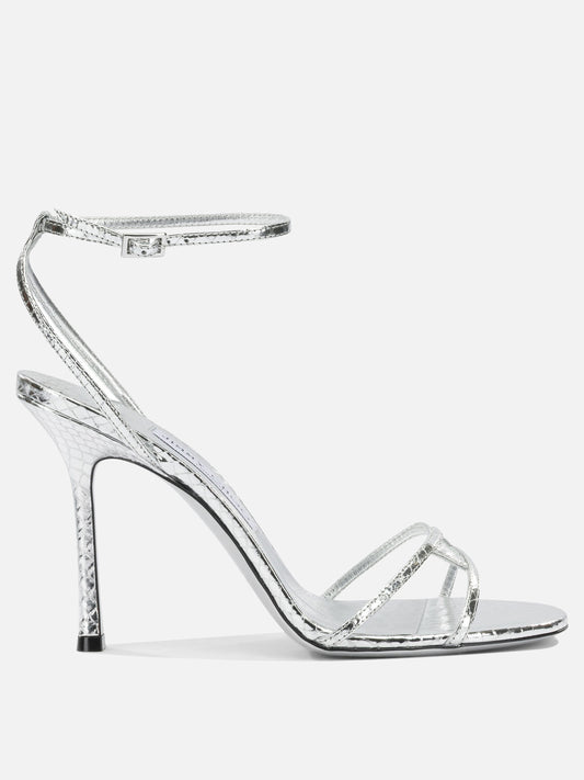 Heeled sandals 100% goat leather - 100% calf leather  Silver - Jimmy Choo Women | VIETTI Online Store 
