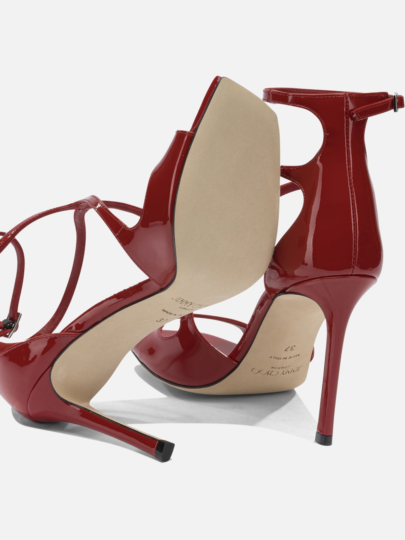 Sandali con tacco 85% leather 5% salpa 5% plastic 5% metal - 100% calf  Rosso - Jimmy Choo Donna | PDP | VIETTI Online Store | thumbnail_5