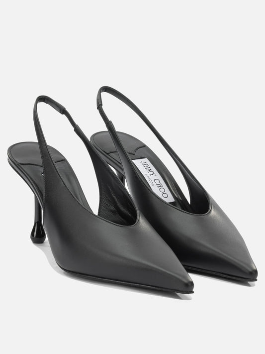 Slingback 87% leather 5% salpa 5% plastic 3% metal - 50% calf 50% rubber  Nero - Jimmy Choo Donna | PDP | VIETTI Online Store | 2
