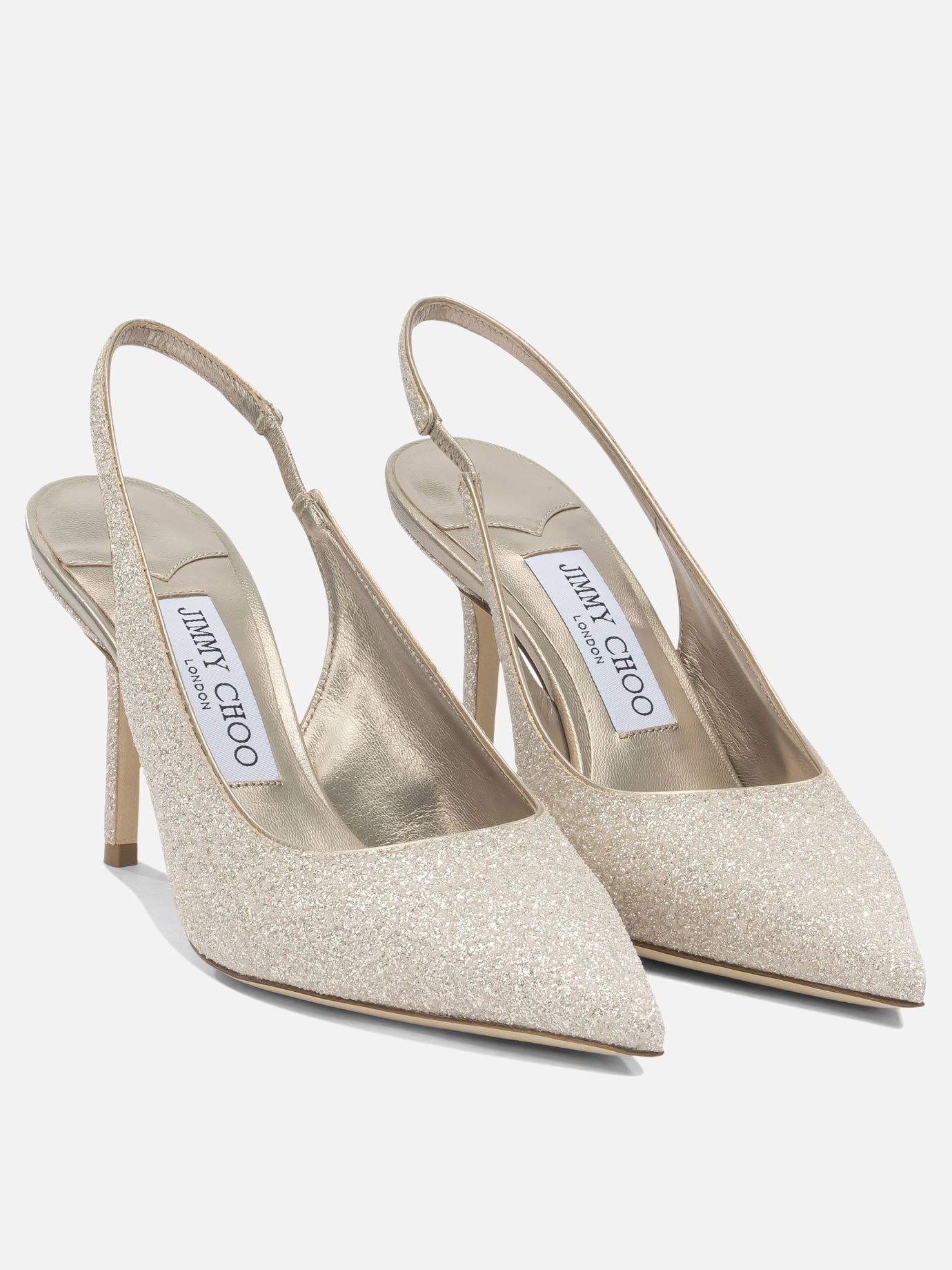 Slingbacks 68% textile 20% leather 5% salpa 3% metal 4% plastic - 100% calf  Gold - Jimmy Choo Women | PDP | VIETTI Online Store | thumbnail_2