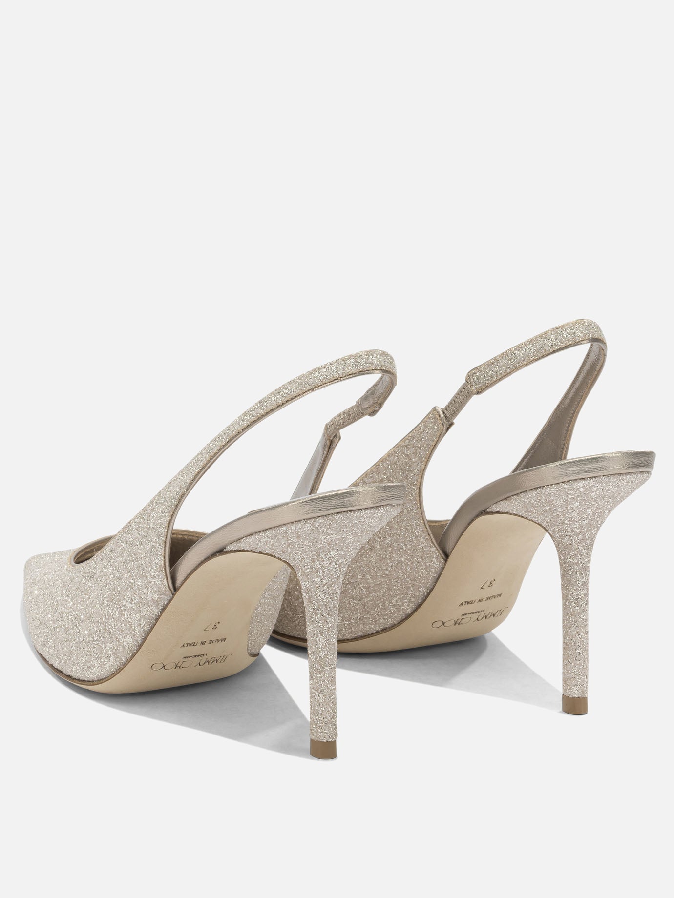 Slingbacks 68% textile 20% leather 5% salpa 3% metal 4% plastic - 100% calf  Gold - Jimmy Choo Women | PDP | VIETTI Online Store | thumbnail_4
