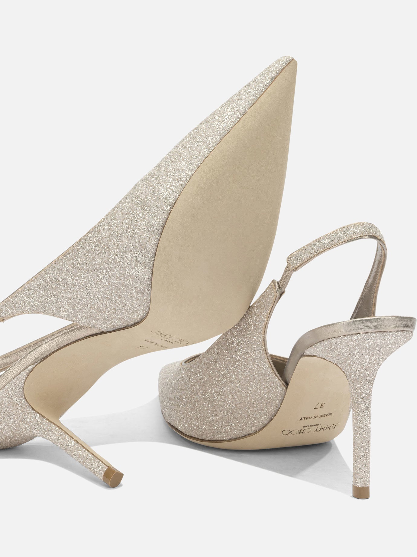 Slingbacks 68% textile 20% leather 5% salpa 3% metal 4% plastic - 100% calf  Gold - Jimmy Choo Women | PDP | VIETTI Online Store | thumbnail_5