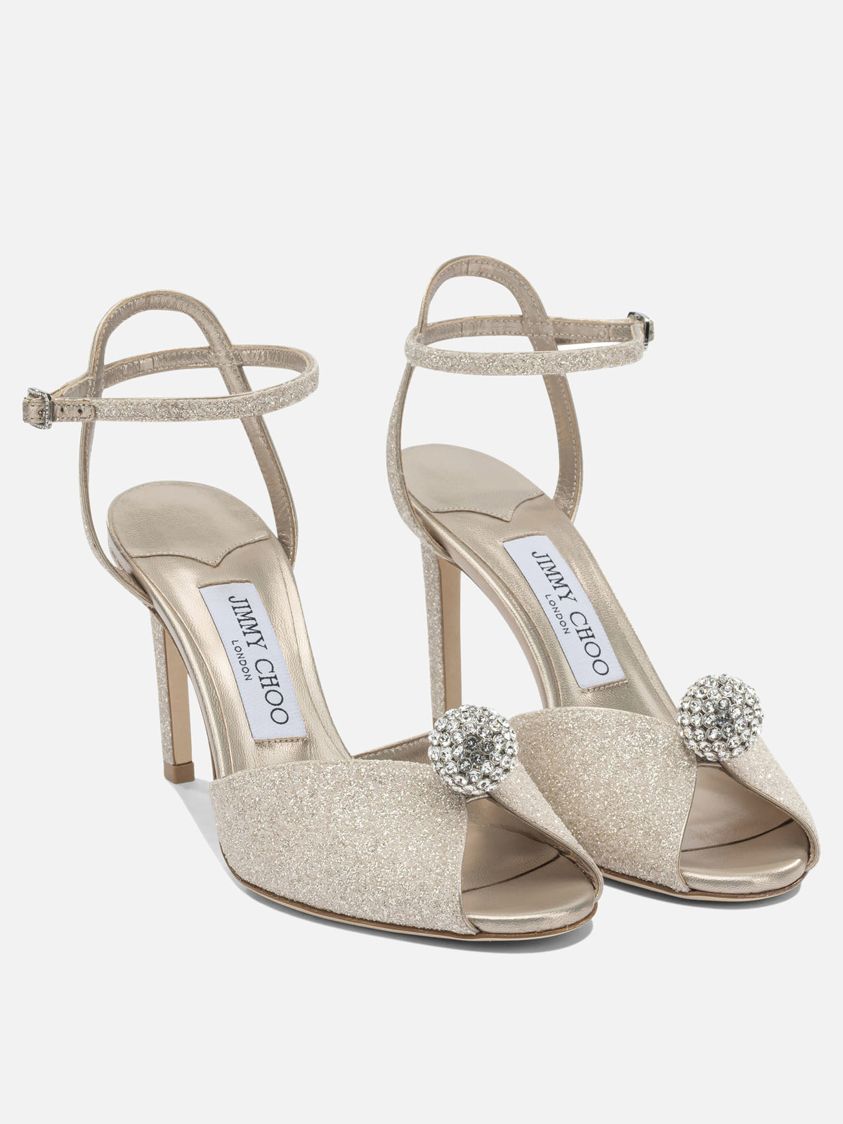 Jimmy Choo "Sacora 85mm" heeled sandals Gold