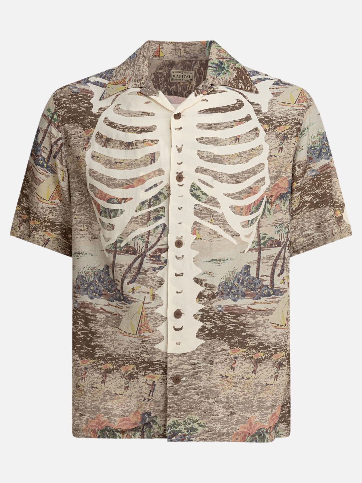KAPITAL "Kamekameha Bone" Casual Shirt Beige

