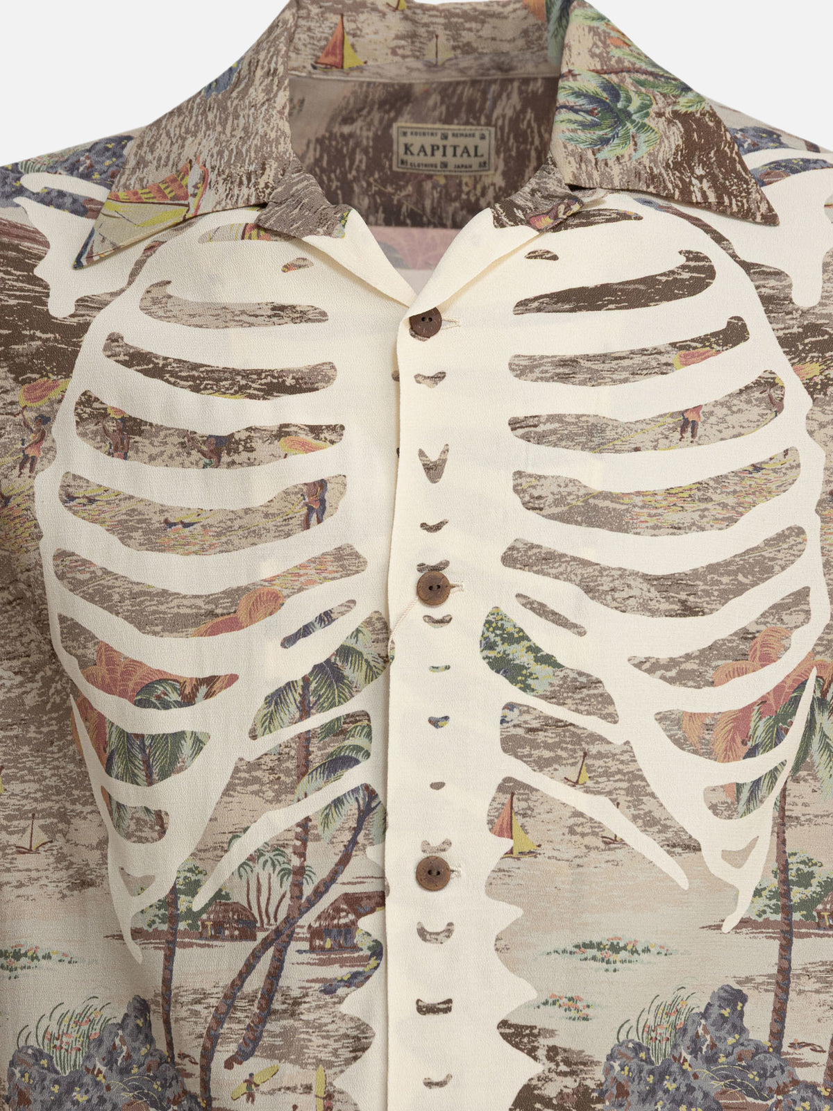 KAPITAL "Kamekameha Bone" Casual Shirt Beige

