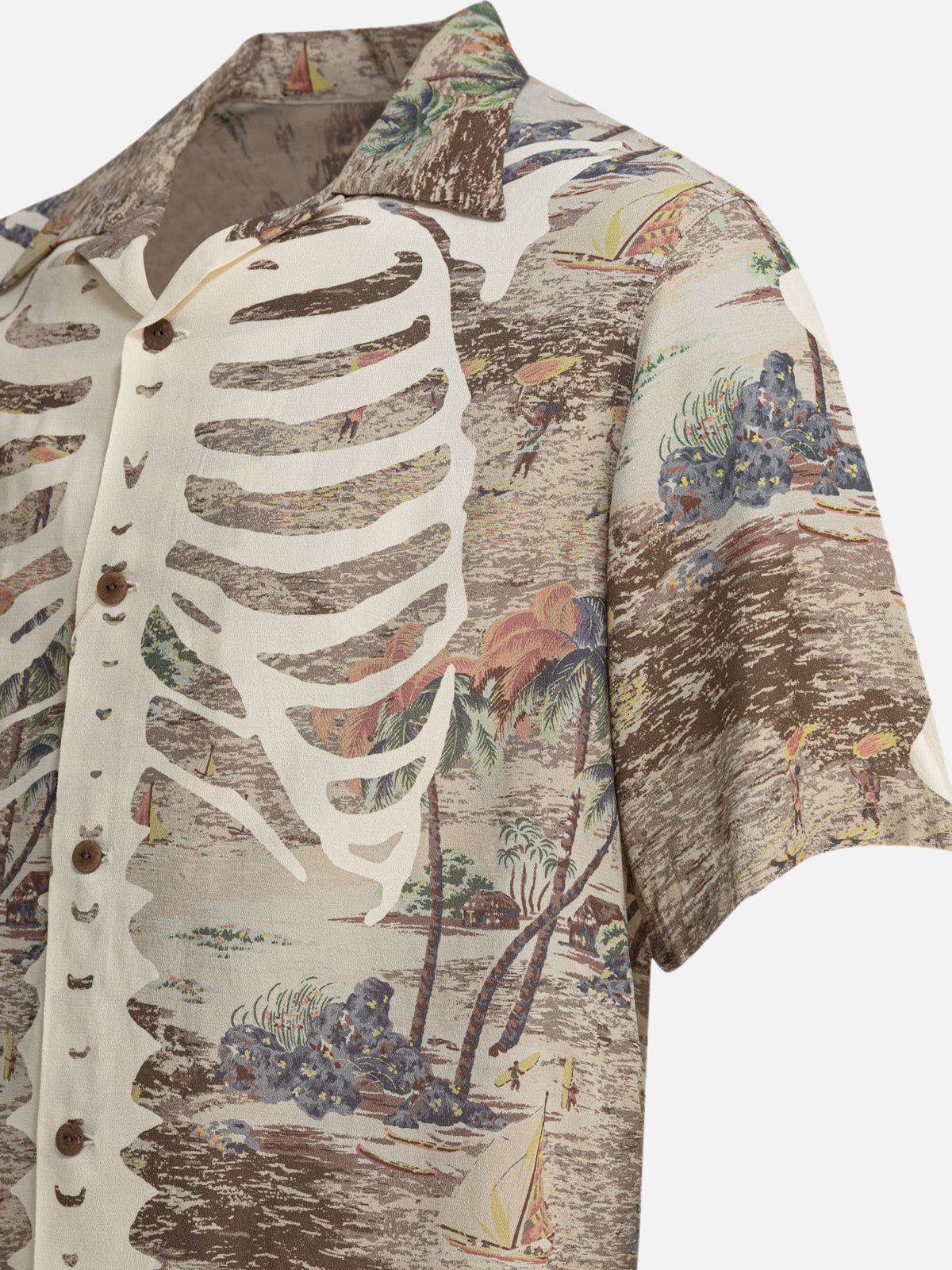 KAPITAL "Kamekameha Bone" Casual Shirt Beige

