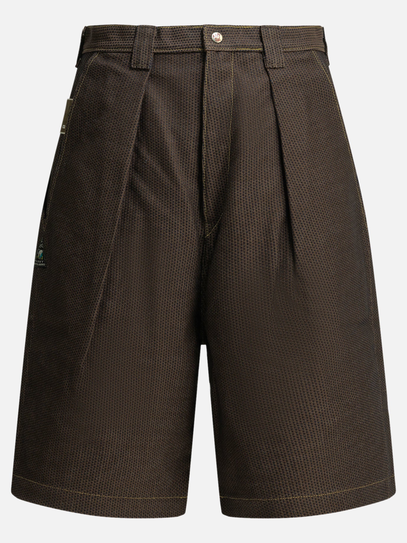 Five pockets shorts Solid colour  Brown - KAPITAL Men | PDP | VIETTI Online Store | Zoom-Modal

