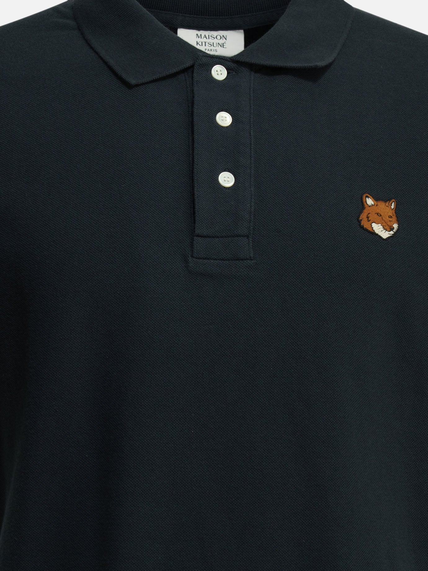 Polo shirts with buttons Logo  Blue - Maison Kitsuné Men | PDP | VIETTI Online Store | thumbnail_3