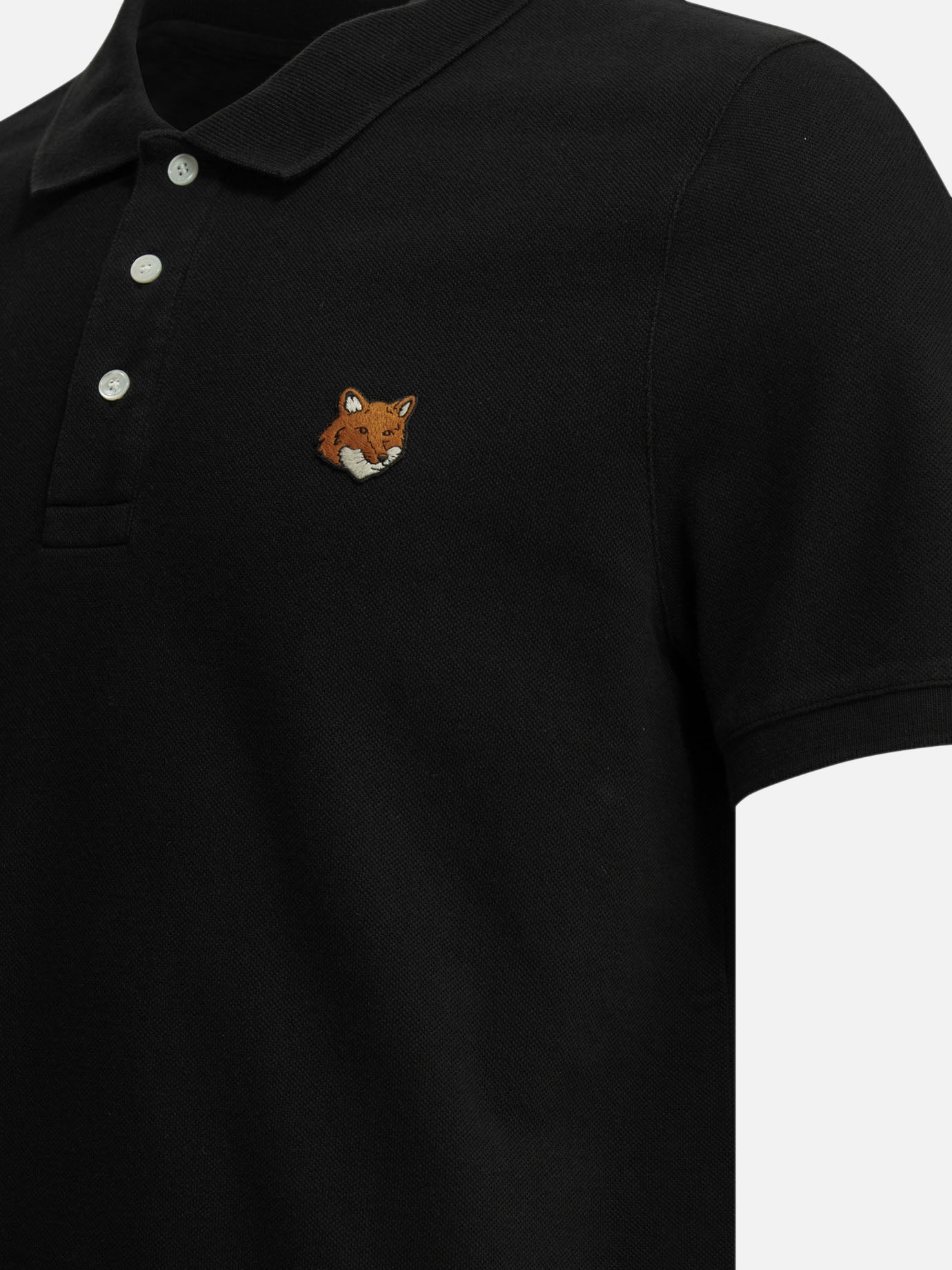 Polo shirts with buttons Logo  Black - Maison Kitsuné Men | PDP | VIETTI Online Store | Zoom-Modal_4
