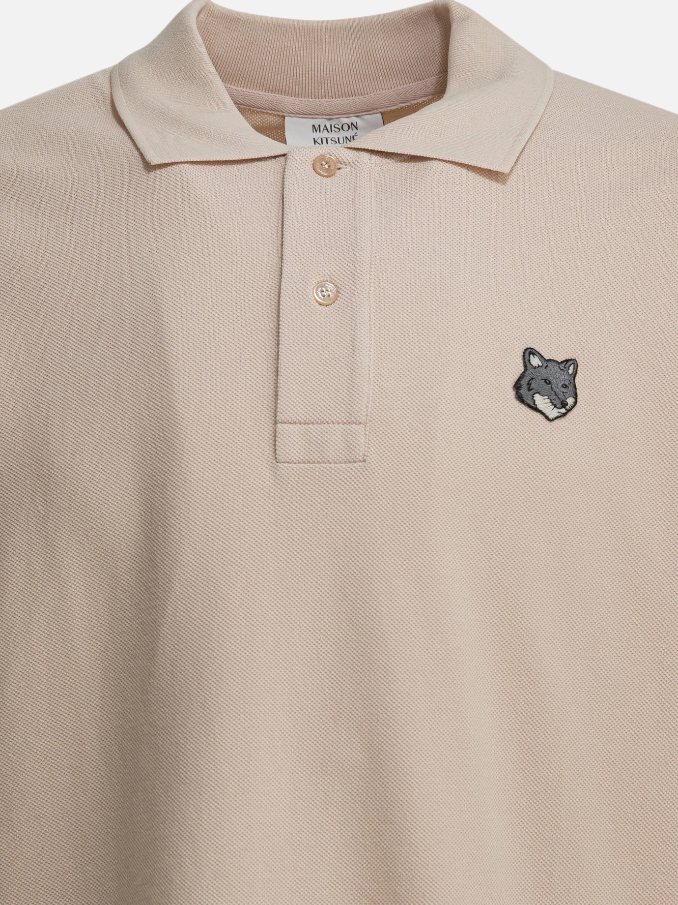 Polo shirts with buttons Logo  Beige - Maison Kitsuné Men | PDP | VIETTI Online Store | thumbnail_3