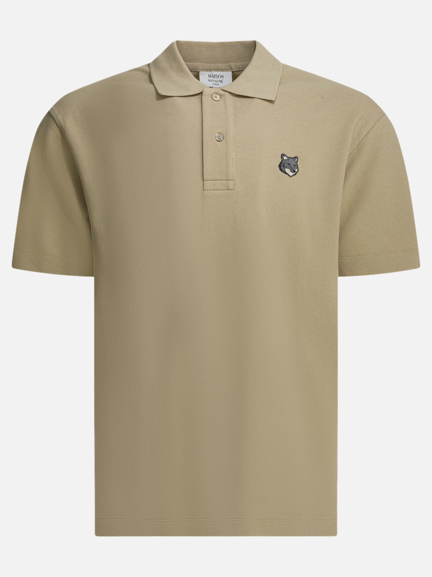 Polo con bottoni Logo  Beige - Maison Kitsuné Uomo | PDP | VIETTI Online Store | thumbnail