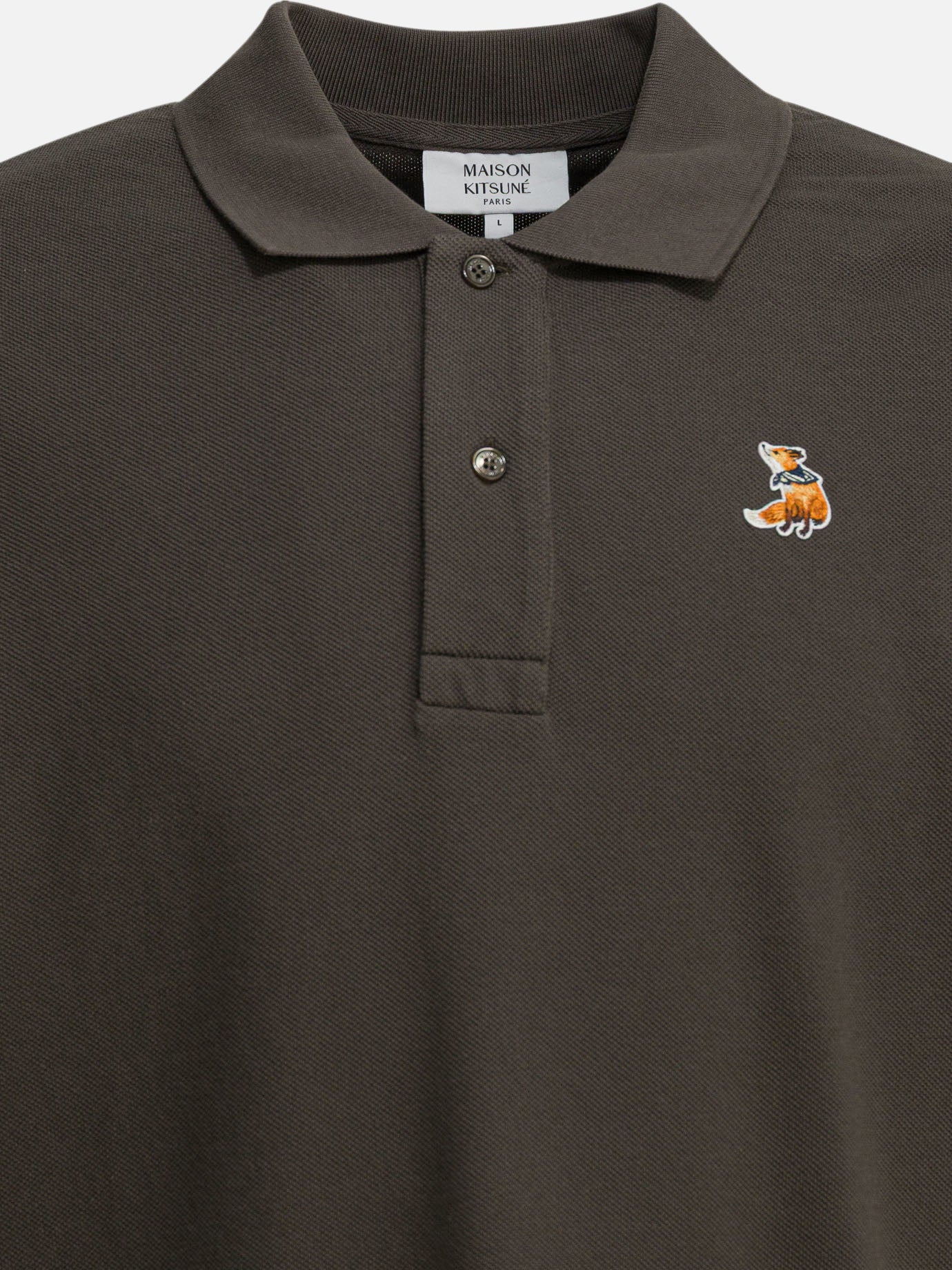 Polo con bottoni Logo  Verde - Maison Kitsuné Uomo | PDP | VIETTI Online Store | Zoom-Modal_3
