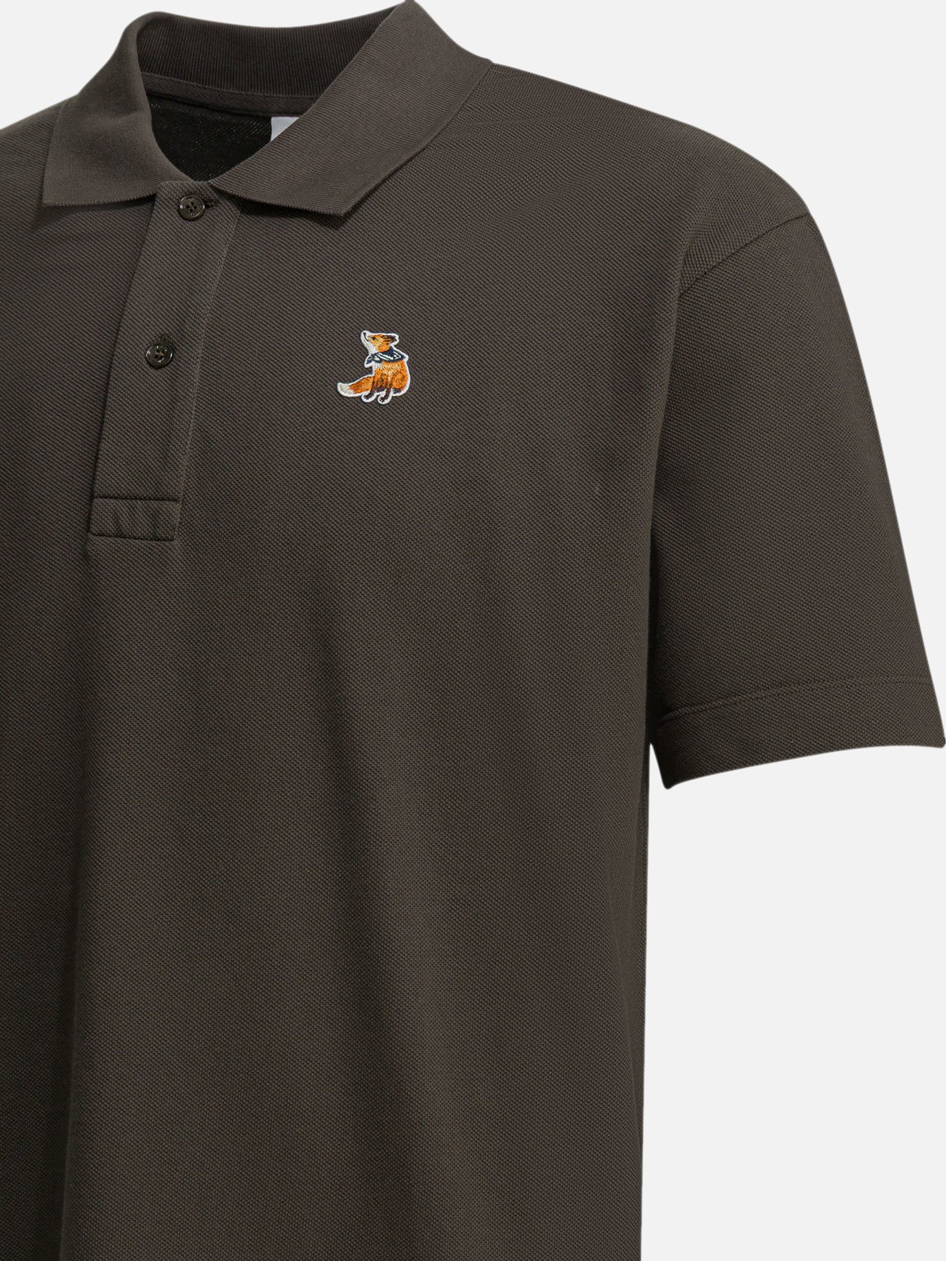 Polo con bottoni Logo  Verde - Maison Kitsuné Uomo | PDP | VIETTI Online Store | Zoom-Modal_4
