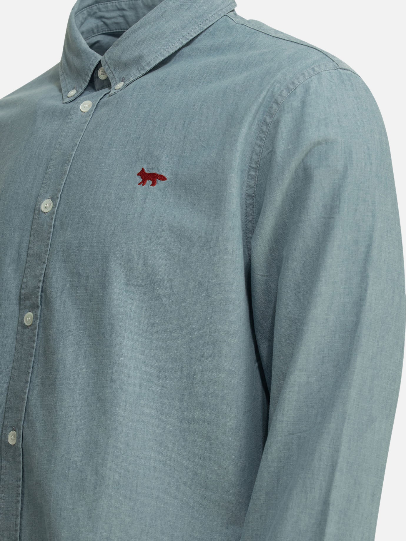 Casual shirts Logo  Light blue - Maison Kitsuné Men | PDP | VIETTI Online Store | thumbnail_4