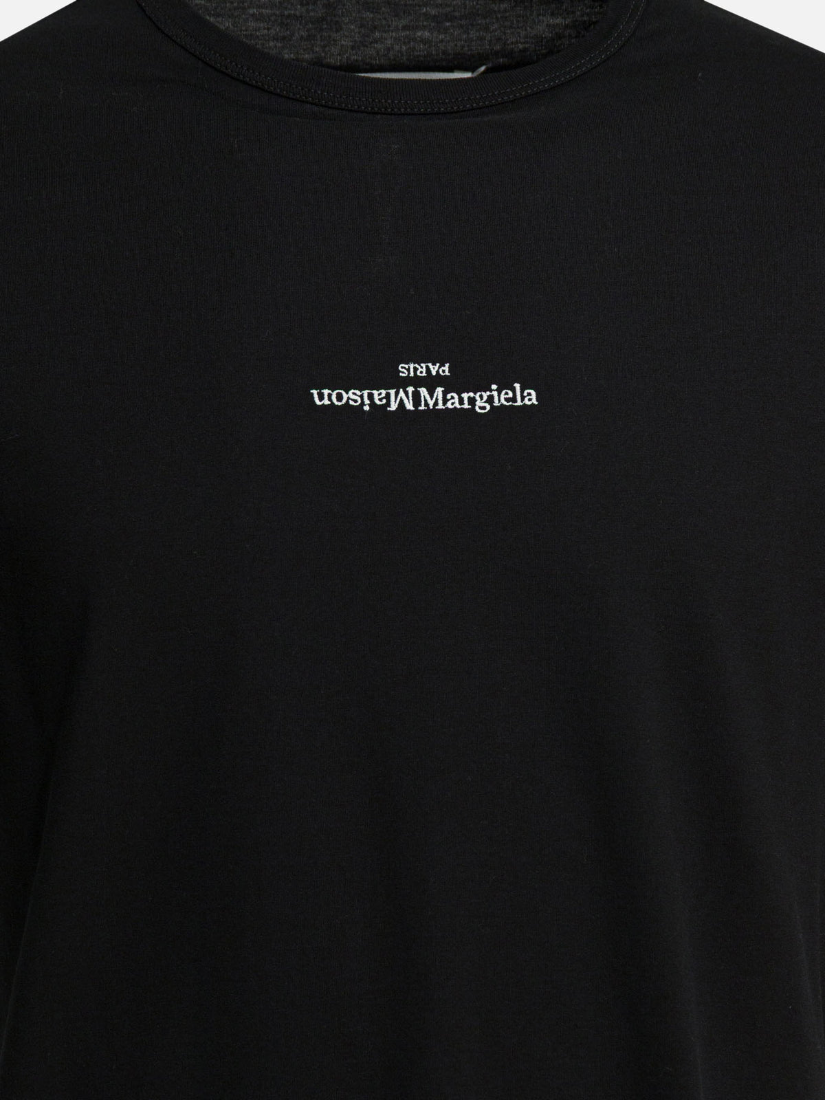 Maison Margiela Short-sleeved t-shirt with logo Black - VIETTI
