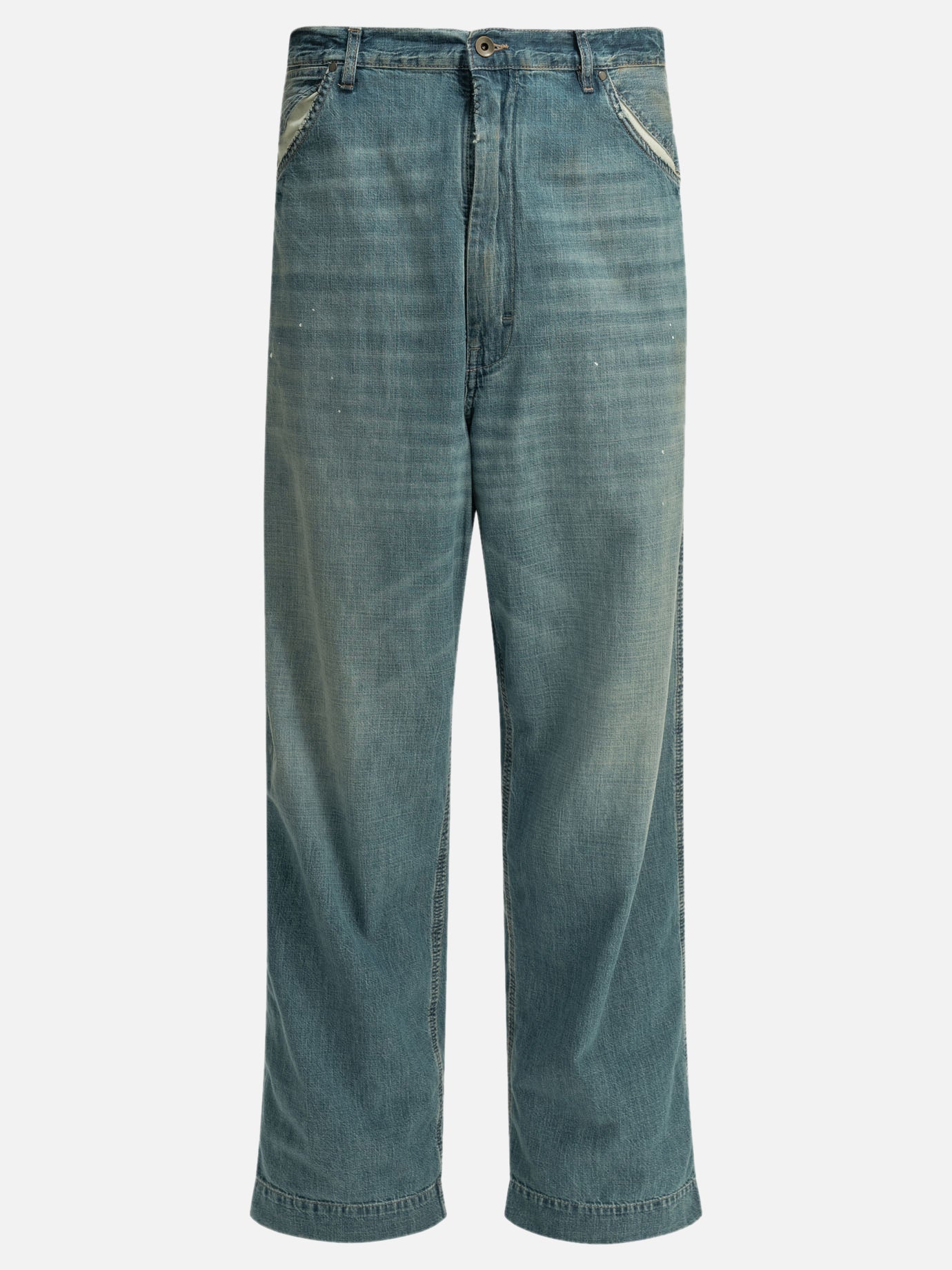 Wide-leg jeans Solid colour  Light blue - Maison Margiela Men | PDP | VIETTI Online Store | thumbnail