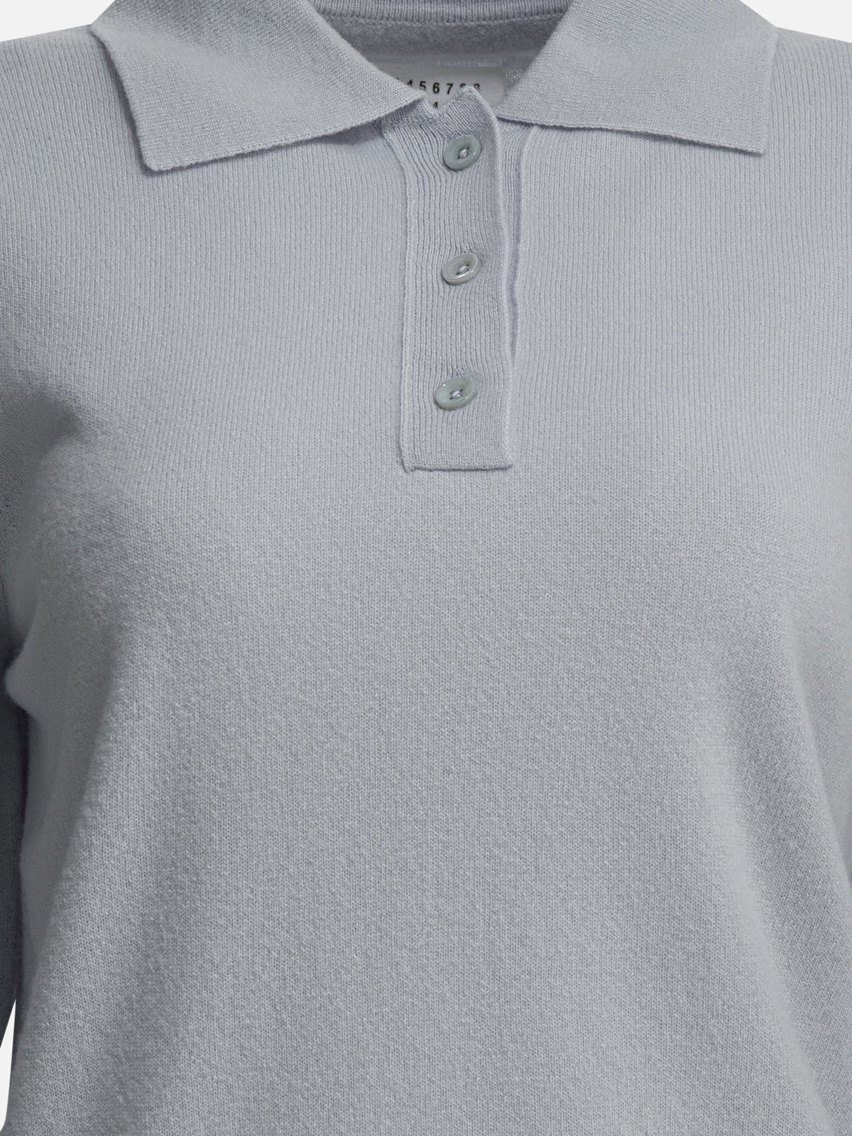 Maison Margiela Virgin wool polo sweater Light blue - VIETTI