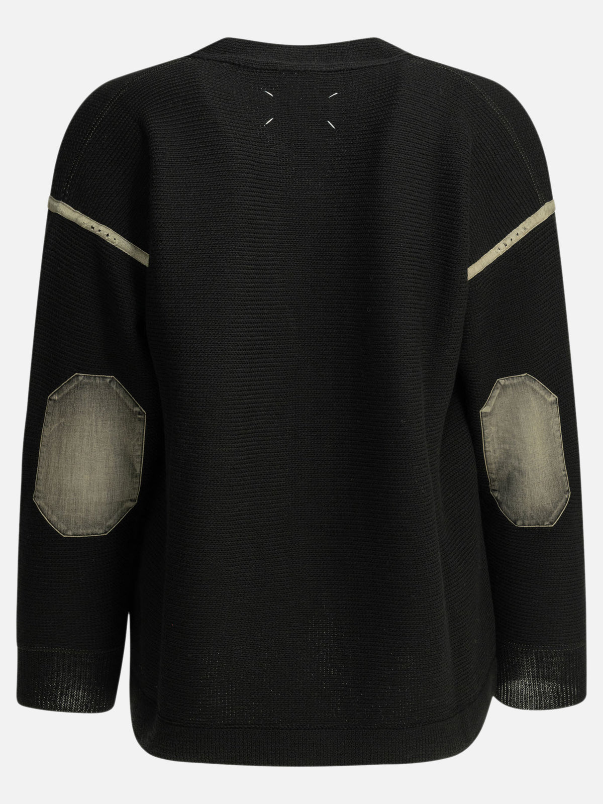 Maison Margiela Wool cardigan with patches Black - VIETTI