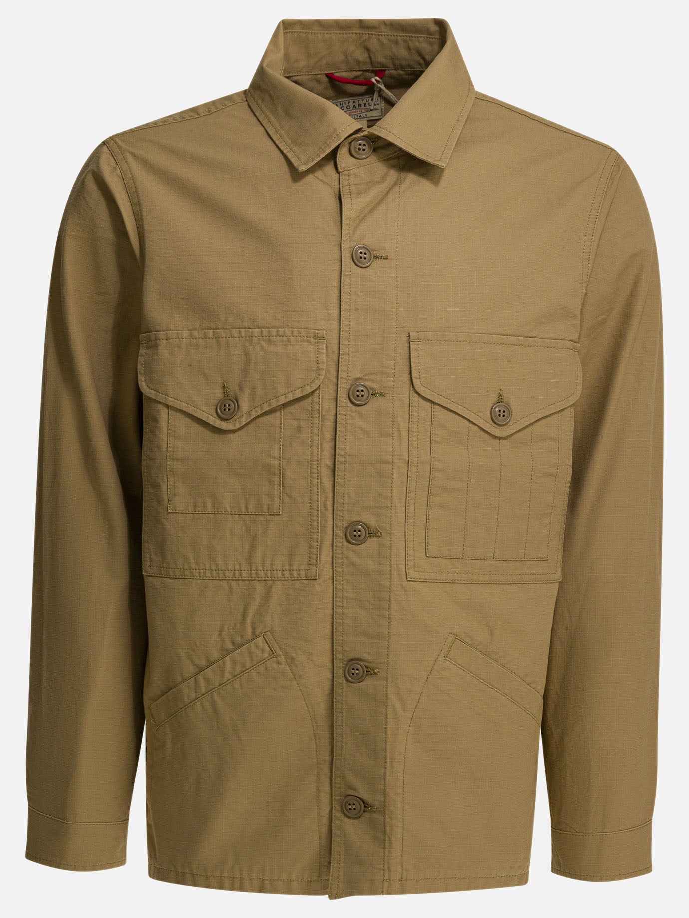 Overshirt jackets Solid colour  Beige - Manifattura Ceccarelli Men | PDP | VIETTI Online Store | thumbnail