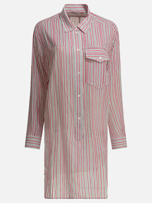 Marant Étoile Striped chemisier dress Red

