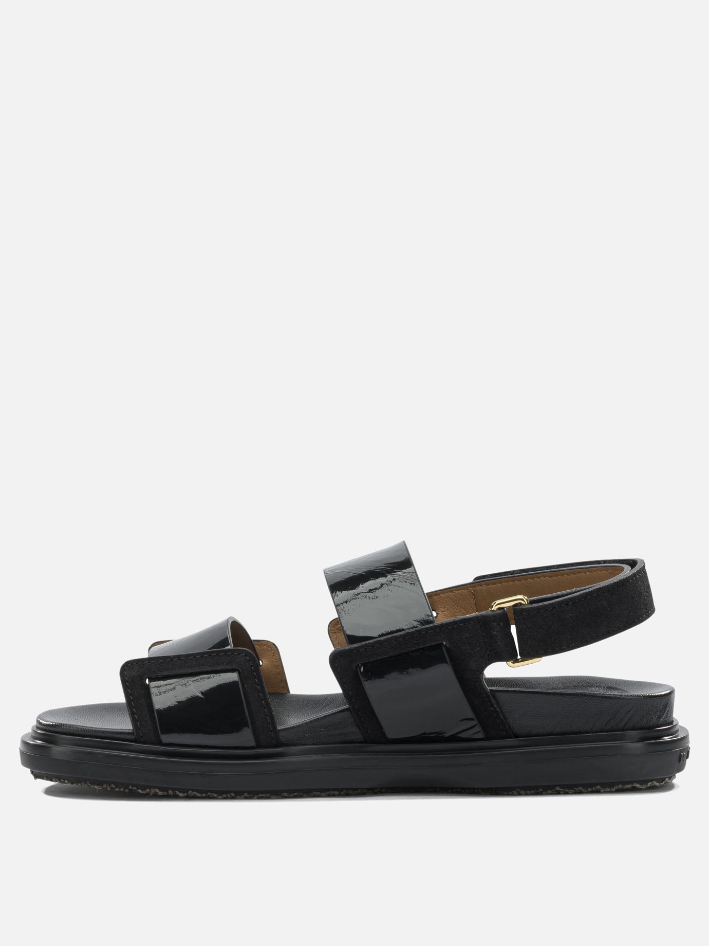 Flat sandals 100% calf leather - 100% rubber  Black - Marni Women | PDP | VIETTI Online Store | thumbnail_3