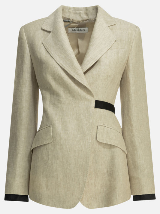 Max Mara Linen double-breasted blazer Beige

