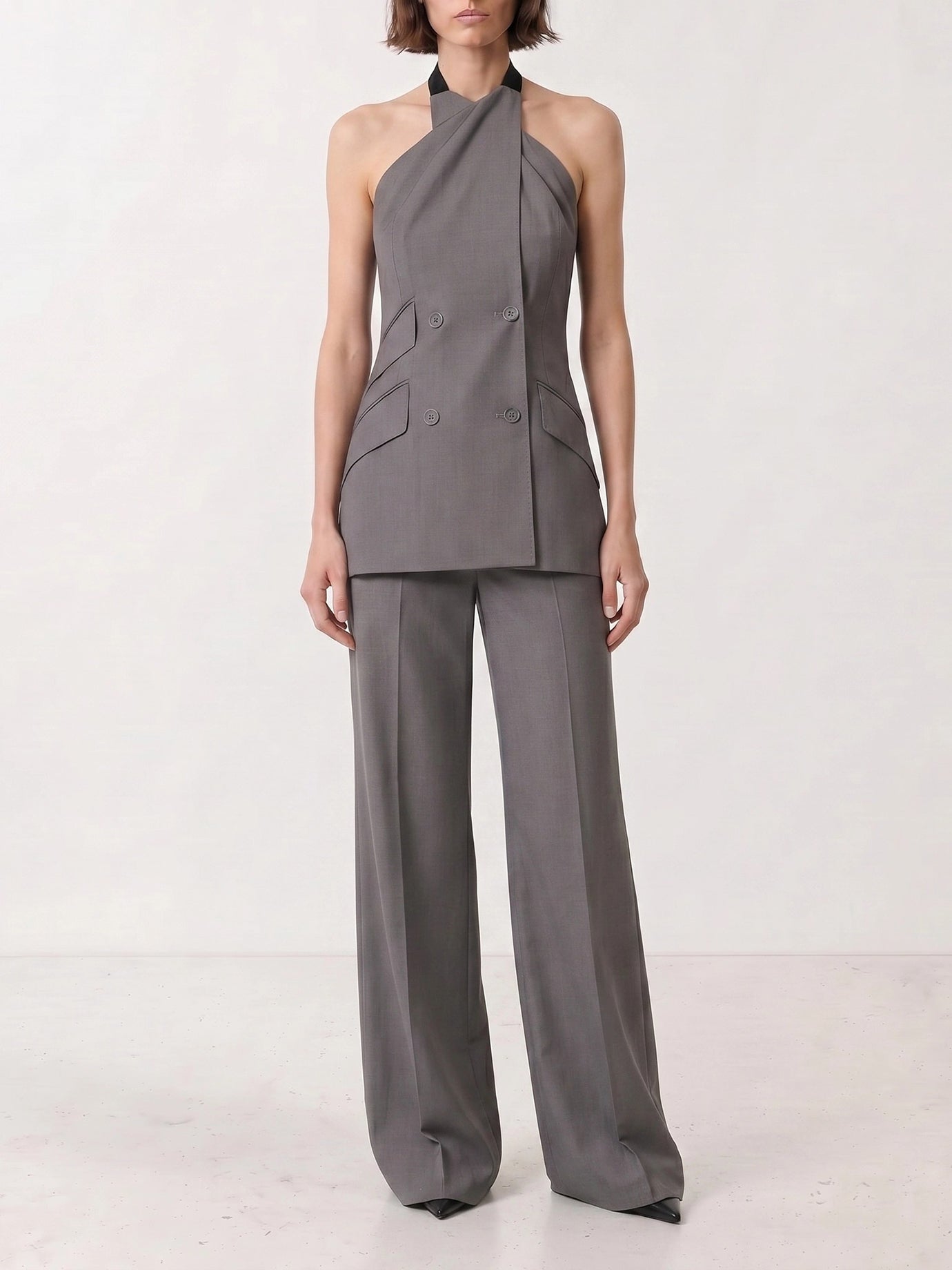 Tailored trousers Solid colour  Grey - Max Mara Women | PDP | VIETTI Online Store | Zoom-Modal_2
