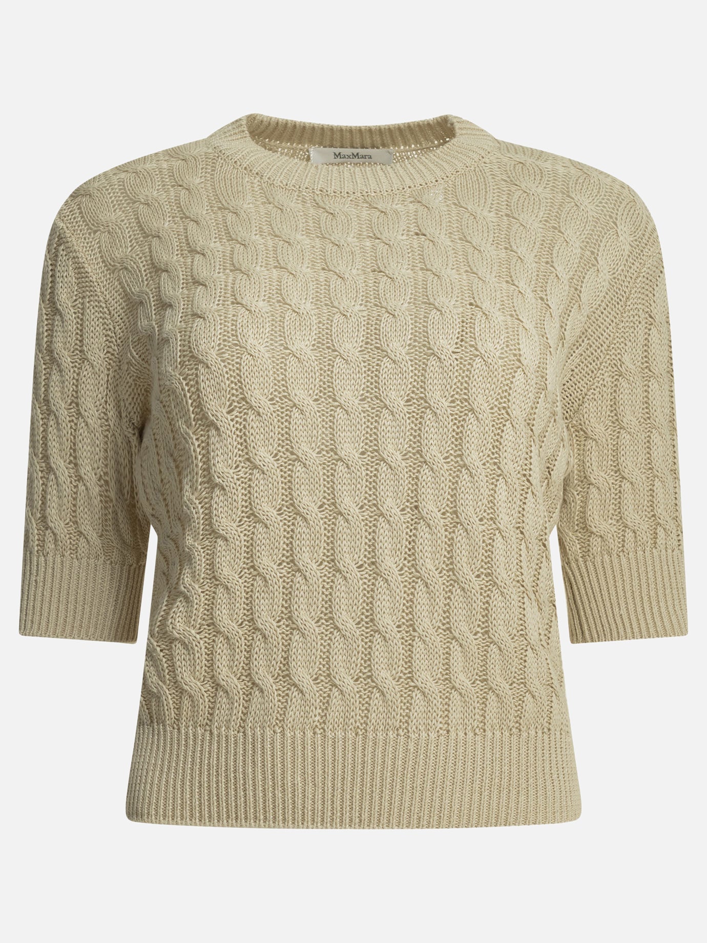 Crewneck sweaters Textured knit  Beige - Max Mara Women | PDP | VIETTI Online Store | thumbnail